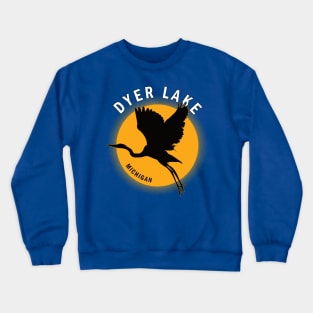 Dyer Lake in Michigan Heron Sunrise Crewneck Sweatshirt